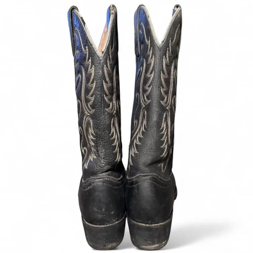 Dan Post Black Leather Western Cowboy Boots Size 8.5D DP69630 Oil Resistant